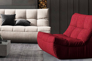 Красное кресло ДеИтали от Gliver, бескаркасное кресло в современном дизайне, легкий вес, российское производство